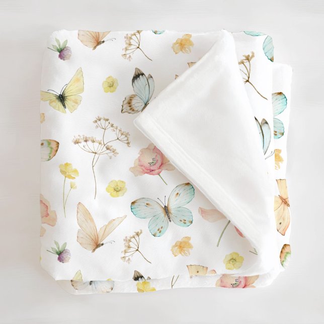 Schmetterling-Monogramm-Flanelldecke Fleecedecke (Von Creator hochgeladen)