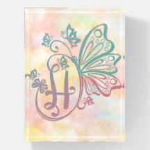 Schmetterling-Monogramm-Letter H