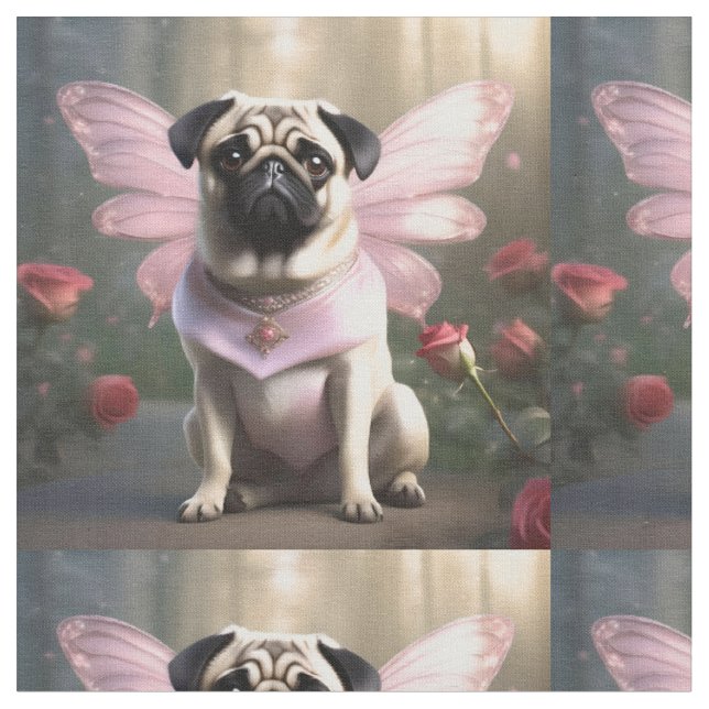 Schmetterling-Mops Stoff (Nahaufnahme)