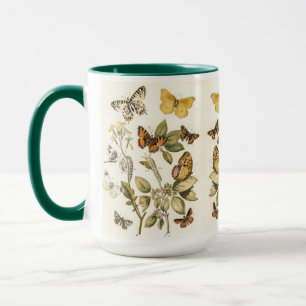 Schmetterling, Moth und Raupen Tasse