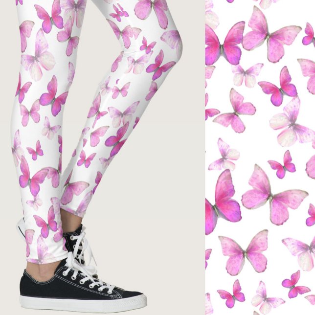 Schmetterling-Muster in girly Pink und Whimsical-O Leggings (Von Creator hochgeladen)