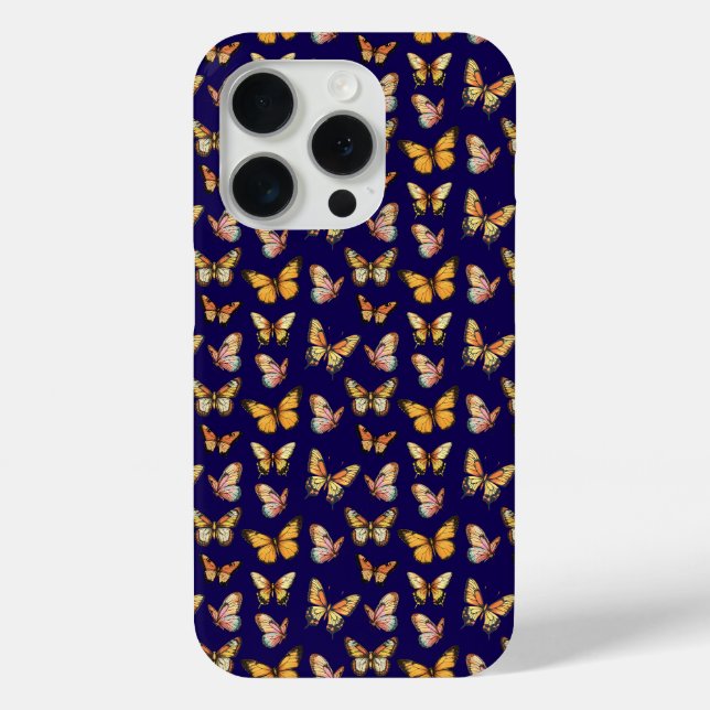 Schmetterling Nahtloses Muster. Monarch Butterfly Case-Mate iPhone Hülle (Rückseite)
