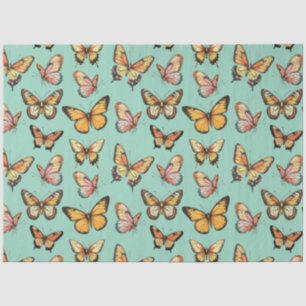 Schmetterling Nahtloses Muster. Monarch Butterfly Seidenpapier