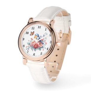 Schmetterling niedlicher Blume Armbanduhr