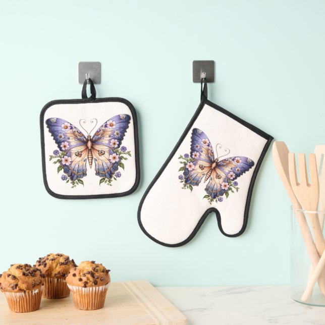 Schmetterling Ofenhandschuh & Topflappen-Set (Insitu (Hängend))