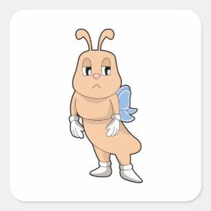 Schmetterling ohne Flügel Quadratischer Aufkleber