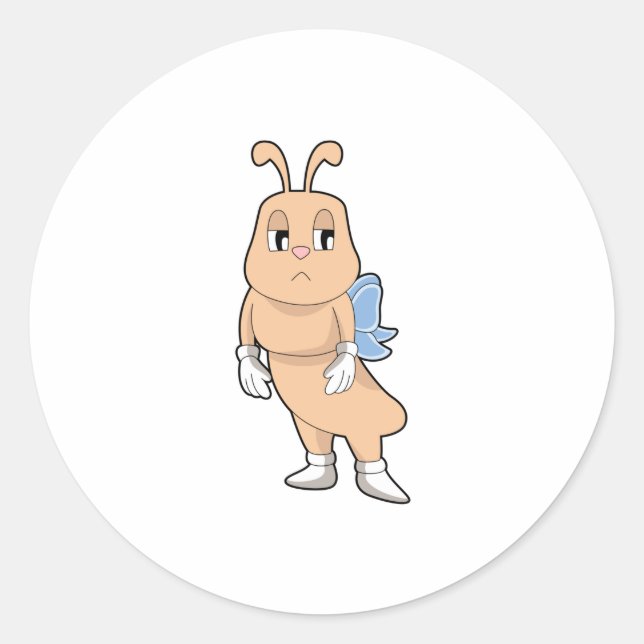 Schmetterling ohne Flügel Runder Aufkleber (Vorderseite)