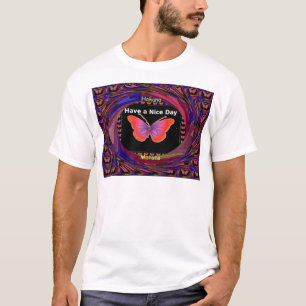 Schmetterling Orange Lila Einen schönen Tag Kunst  T-Shirt
