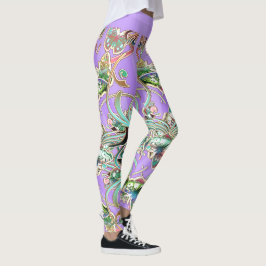Schmetterling Ornamente Flieder Strahlen  Leggings