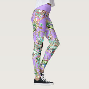 Schmetterling Ornamente Flieder Strahlen  Leggings