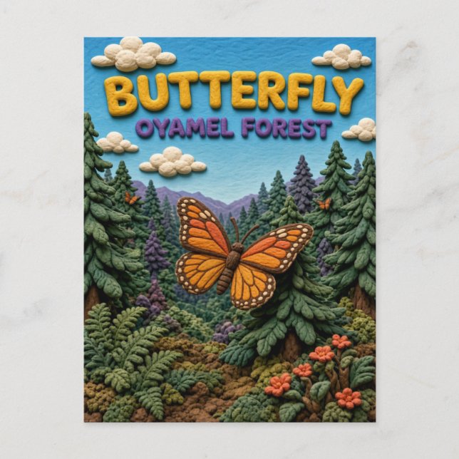 Schmetterling Oyamel Wald Modern KlayKoo Postkarte (Vorderseite)