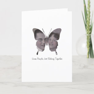 Schmetterling Paar Benutzerdefiniertes Foto Jubilä Karte