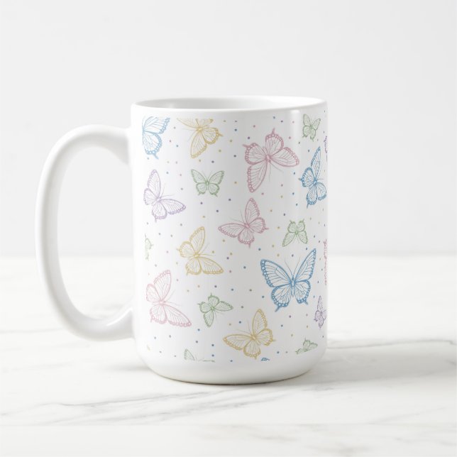 Schmetterling Pastell Tasse (Links)