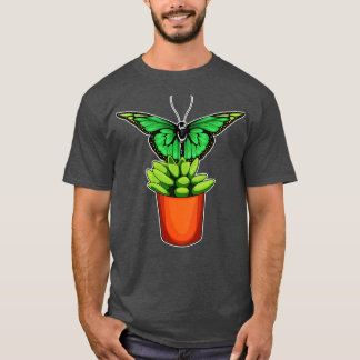 Schmetterling-Pflanze-Blume T-Shirt