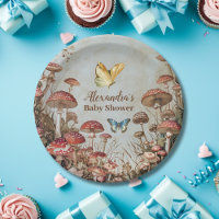 Schmetterling Pilz Wald Natur Baby Shower