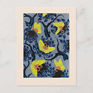Schmetterling Pochoir, Jugendstil-Muster, Postkarte