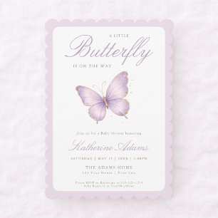 Schmetterling Purpur auf dem Weg Coquette Baby Sho Einladung