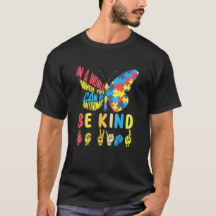Schmetterling Puzzle Sei Nett Gebärdensprache Hand T-Shirt