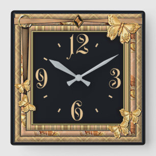 Schmetterling Quadratische Wanduhr
