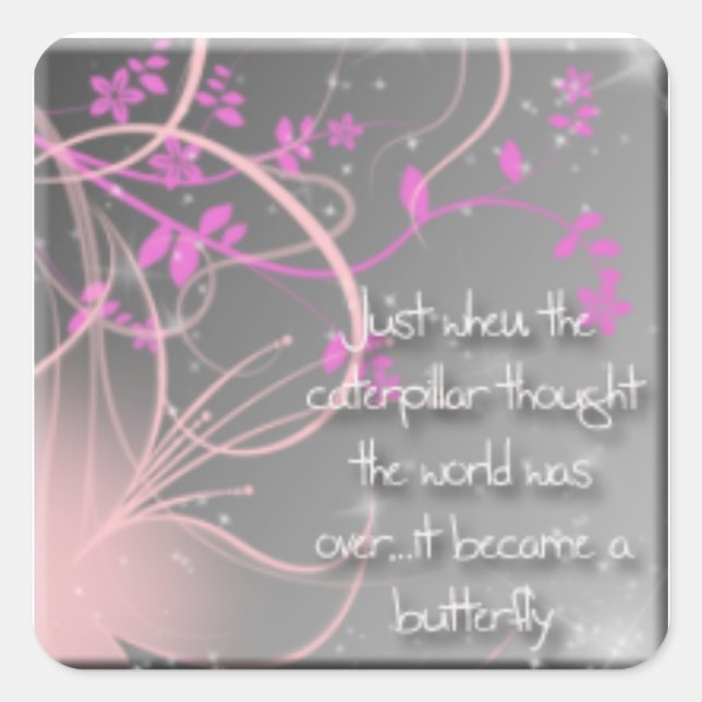 Schmetterling Quadratischer Aufkleber (Vorderseite)