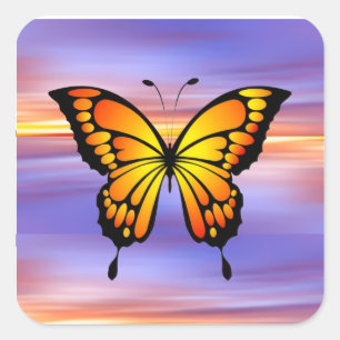 Schmetterling quadratischer aufkleber