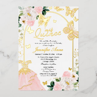 Schmetterling Quince Einladungen Blush Blumenkleid