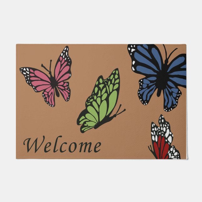 Schmetterling-Regenbogen-Doormat, Hauswärmespende, Fußmatte (Vorderseite)