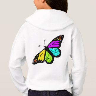 Schmetterling Regenbogen-Himmel Blume Freundin Fam Hoodie