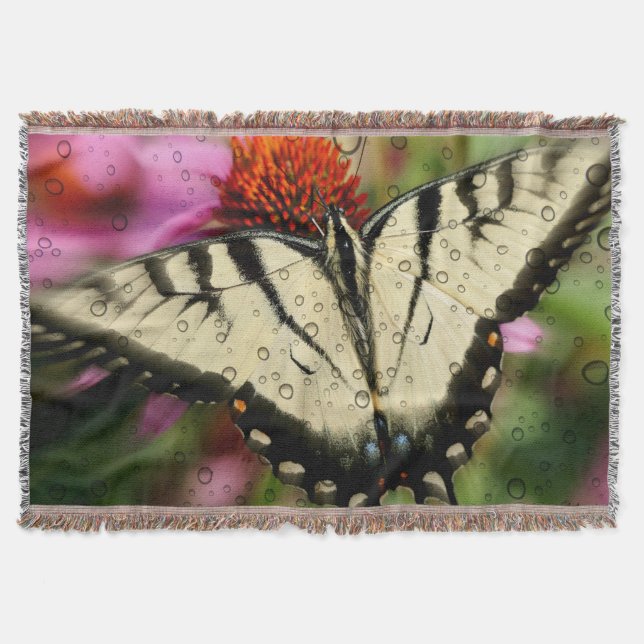 Schmetterling & Regentropfen Keuchblanket Decke (Vorderseite)