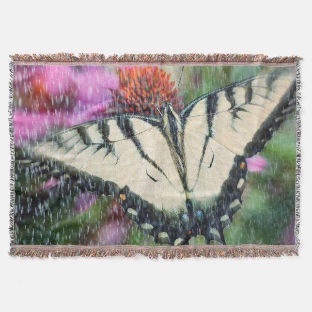 Schmetterling & Regentropfen Keuchblanket Decke (Vorderseite)