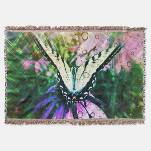 Schmetterling & Regentropfen Keuchblanket Decke (Vorderseite)