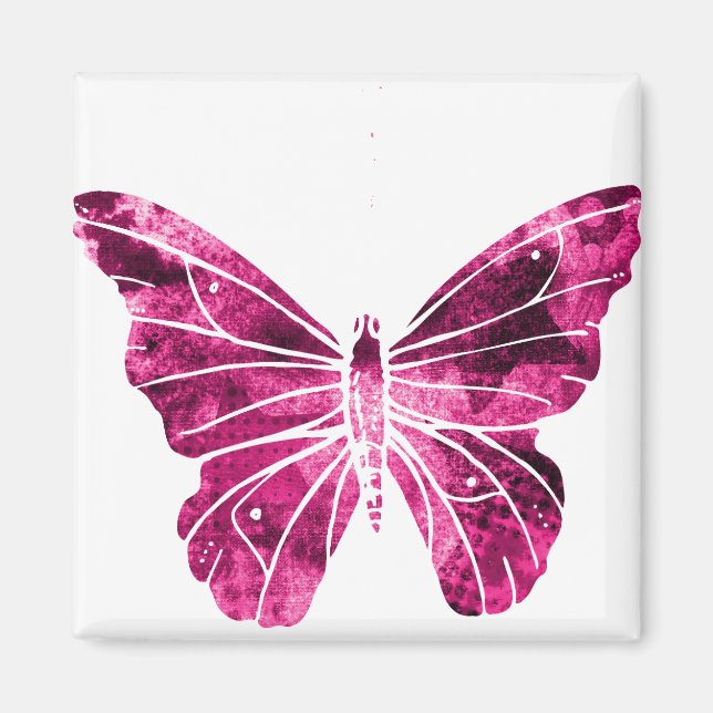 Schmetterling Rosa Clipart Niedlich Flying Wings N Magnet (Vorne)