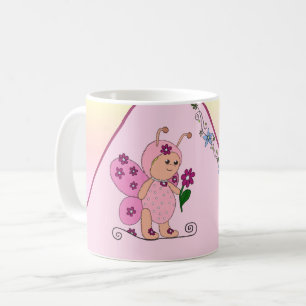 Schmetterling Rosa personalisiert Kaffeetasse