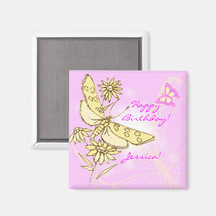 Schmetterling Rosa Pfirsich Magnet