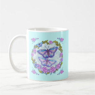 Schmetterling-Rose-Tasse Kaffeetasse