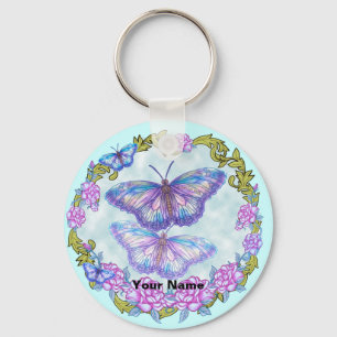 Schmetterling Rosen Schlüsselanhänger