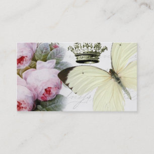 Schmetterling, Rosen und Krone Visitenkarte