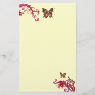 SCHMETTERLING, rot rosa creme Briefpapier