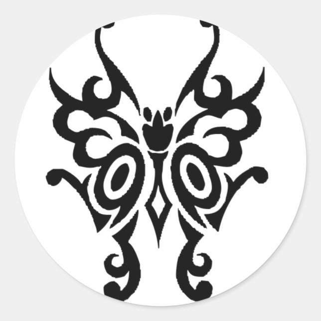 Schmetterling Runder Aufkleber (Vorderseite)