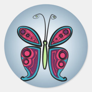 Schmetterling Runder Aufkleber