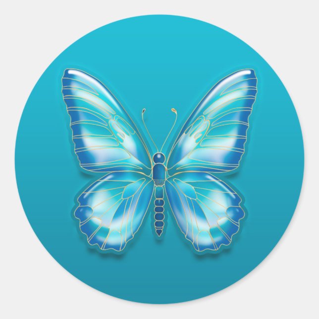 Schmetterling Runder Aufkleber (Vorderseite)