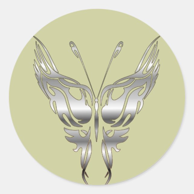 Schmetterling Runder Aufkleber (Vorderseite)