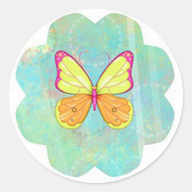 Schmetterling Runder Aufkleber (Vorderseite)