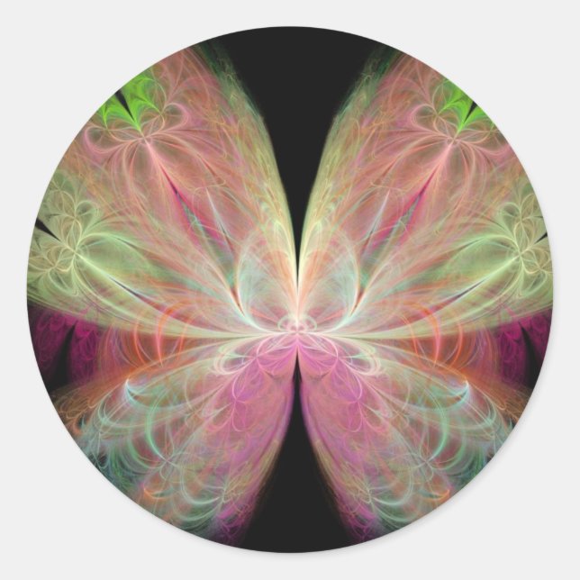 Schmetterling Runder Aufkleber (Vorderseite)