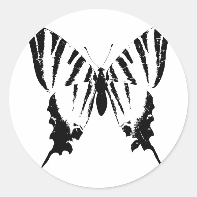 Schmetterling Runder Aufkleber (Vorderseite)