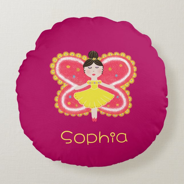 Schmetterling Rundes Kissen (Vorderseite)