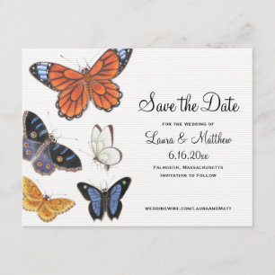 Schmetterling Save the Date - Vintage Illustration