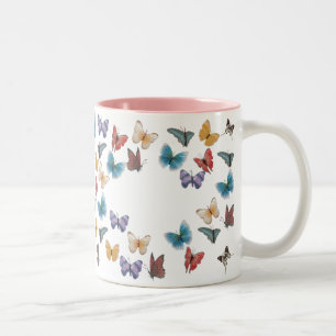 Schmetterling-Schablone Zweifarbige Tasse