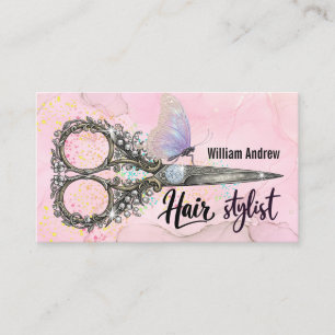 Schmetterling-Schere Friseur Visitenkarte