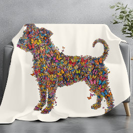 Schmetterling Schikane Silhouette Kunst | Pitbull  Fleecedecke